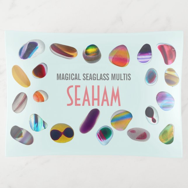 Seaham Sea Glass Multis Trinket Tray (Front)