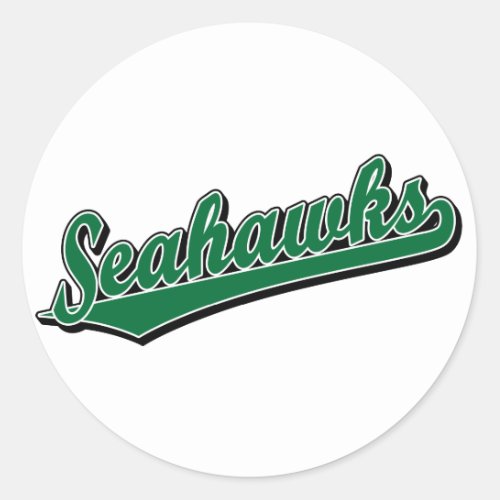 Seahawks in Green Classic Round Sticker