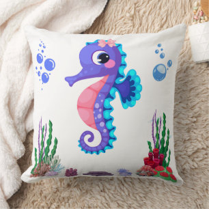 Seahores playful under the sea Pillow