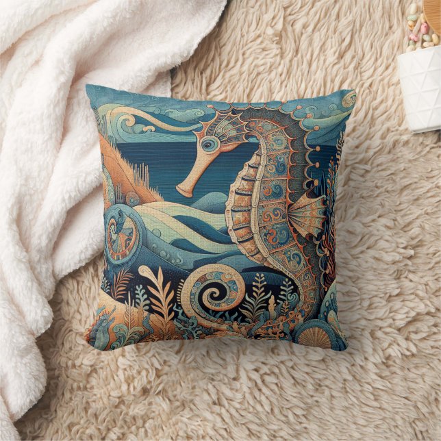 Seahorse 1    throw pillow (Blanket)