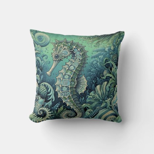 Seahorse  2 throw pillow