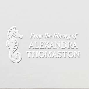 Seahorse #4 “From the Library of” Book Name Embosser