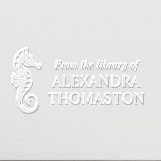 Seahorse #4 “From the Library of” Book Name Embosser (Design)