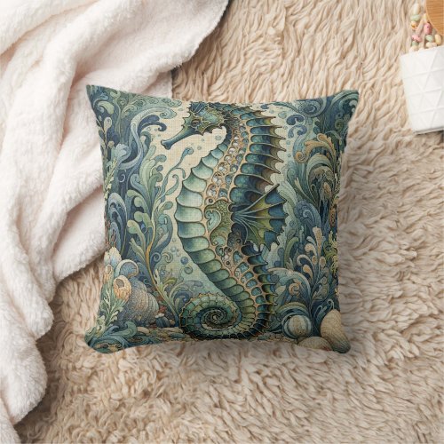 Seahorse  5 throw pillow