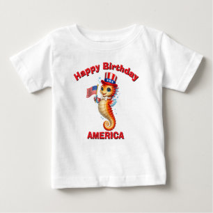 Seahorse (7a) Patriotic Kid T-Shirt