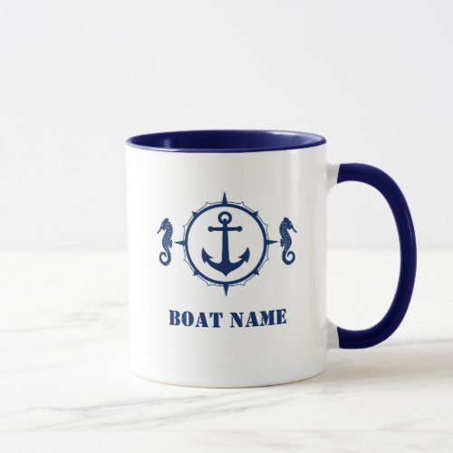 Seahorse Anchor Add Boat Name Mug sh0a