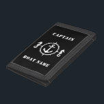 Seahorse Anchor & Your Name or Boat Name Trifold Wallet<br><div class="desc">Seahorse and Nautical Anchor With Your Custom Name or Boat Name On This Durable Nylon Trifold Wallet. Choose your background and border color to match your style. The Perfect gift for fathers day,  birthday or any occasion. Also makes a great conversation piece while protecting your valuables.</div>