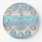 Seahorse and Beach Wood Nautical - Blue Teal