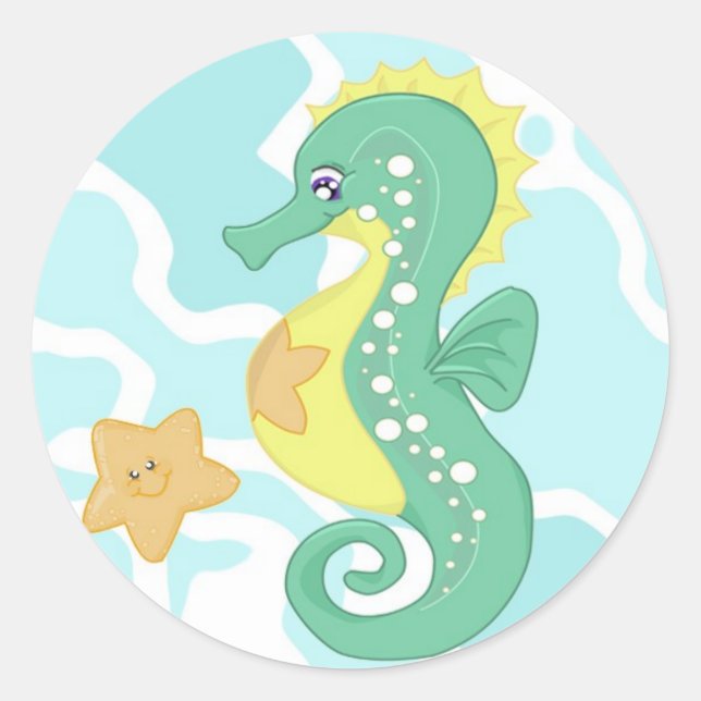 Seahorse and Starfish Stickers (Front)