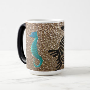 Seahorse and turtle mug