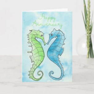 Seahorse Anniversary Card