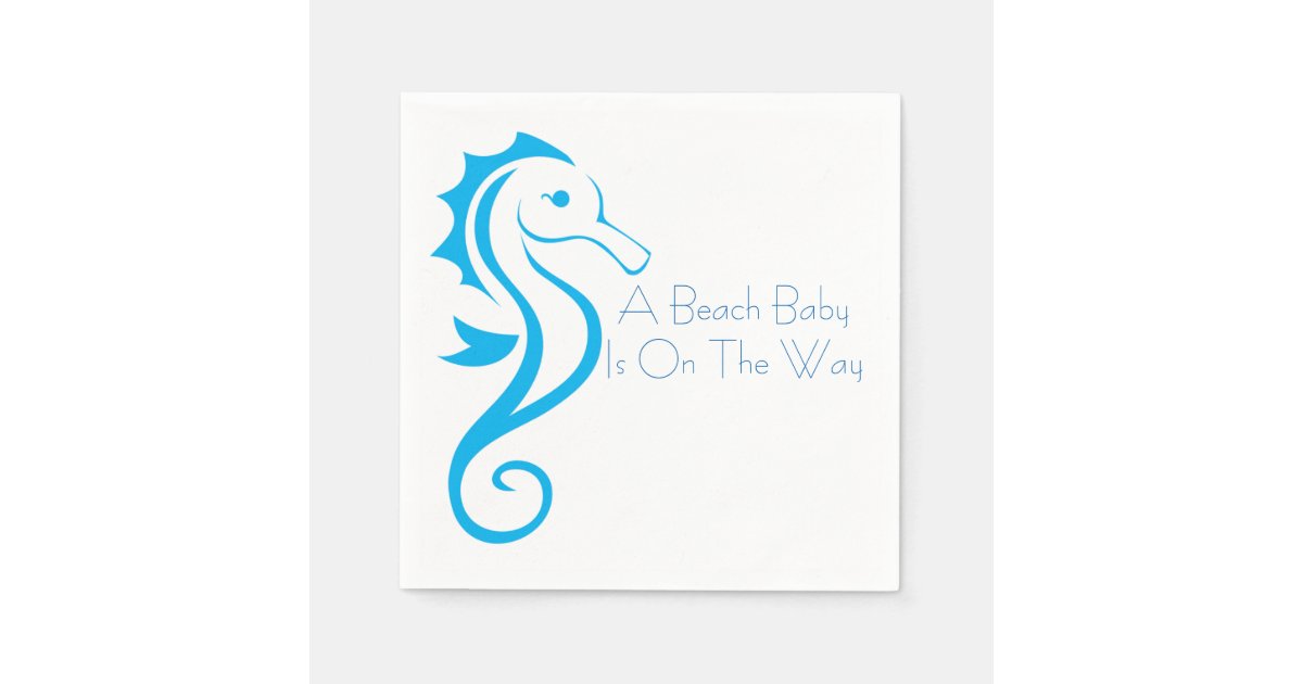 Seahorse Baby Shower Napkin Boy Zazzle Com