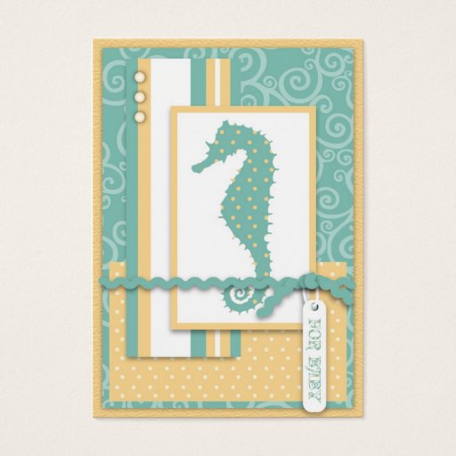 Customizable Seahorse Baby Thank You Notecard Business Card