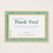 Seahorse Baby Thank You Notecard (Back)