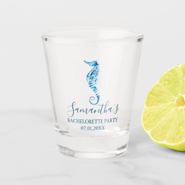 Seahorse Bachelorette Party Weekend Shot Glass (Front)