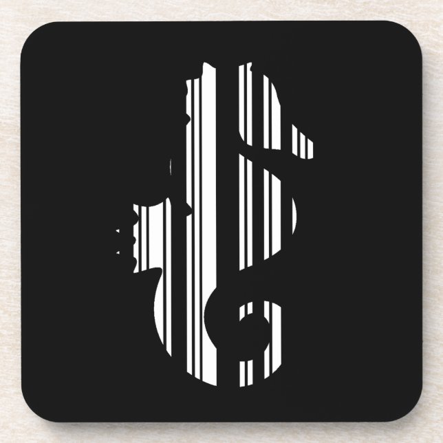 SEAHORSE BAR CODE Fish Barcode Pattern Design Beverage Coaster (Front)