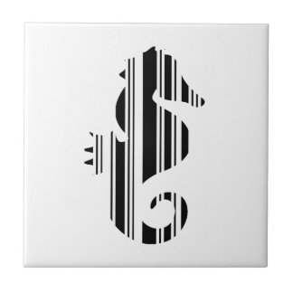 SEAHORSE BAR CODE Fish Barcode Pattern Design Ceramic Tile