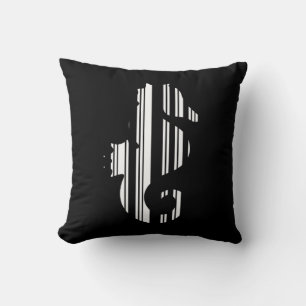 SEAHORSE BAR CODE Fish Barcode Pattern Design Throw Pillow