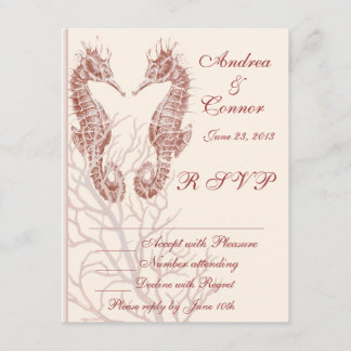 Seahorse beach brown wedding RSVP