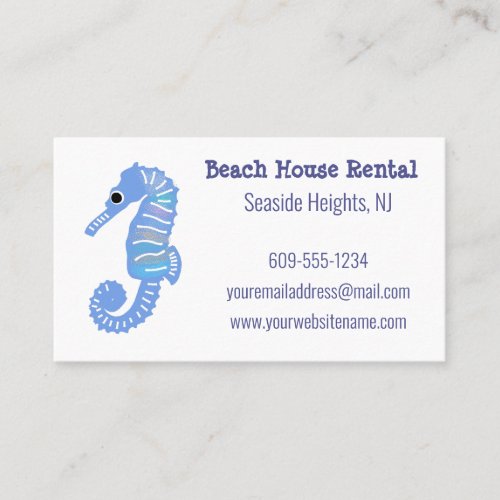 Seahorse Beach House Vacation Rental Business Card