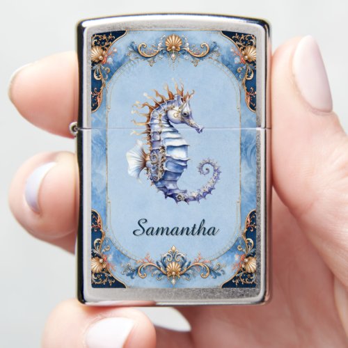 Seahorse beach theme bride tribe gifts zippo lighter