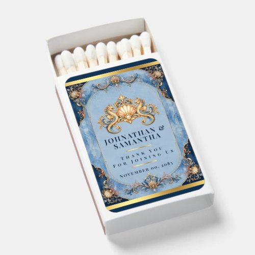 Seahorse beach theme wedding favors DIY Matchboxes