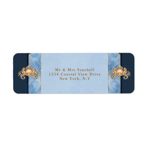 Seahorse beach wedding return address stickers
