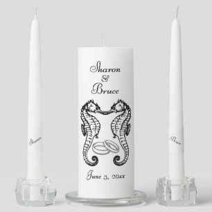 Seahorse Beach Wedding Two Become One Unity Candle Set