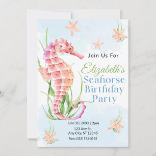 Seahorse Birthday Invitation