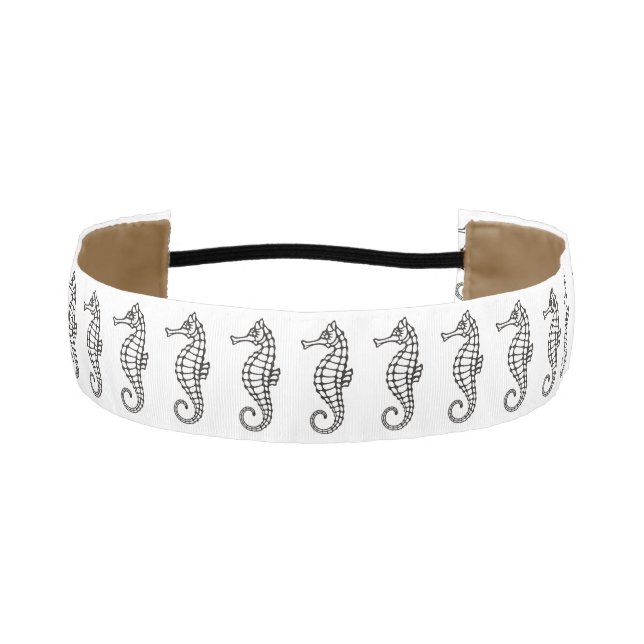 Seahorse Black Athletic Headband (Front)