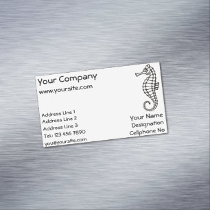 Seahorse Black Business Card Magnet