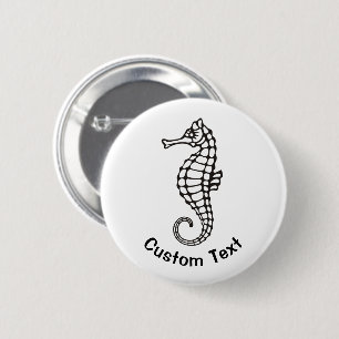 Seahorse Black Button