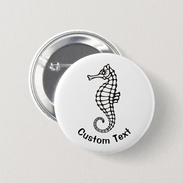 Seahorse Black Button (Front & Back)
