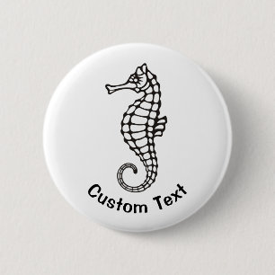 Seahorse Black Button