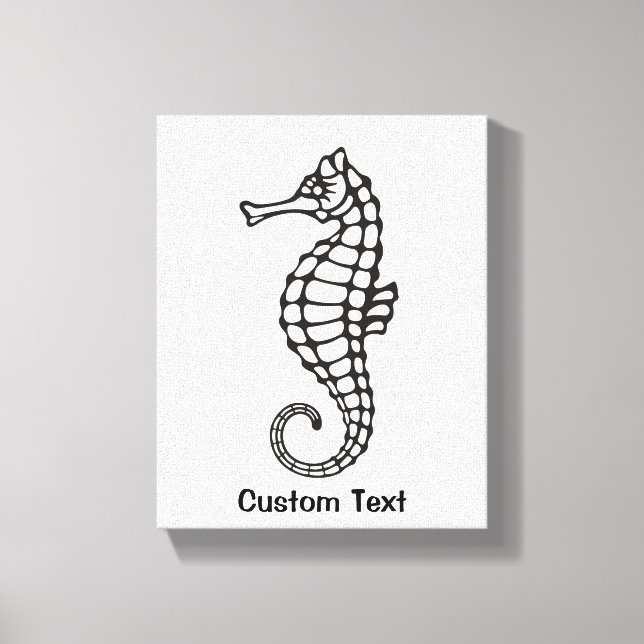 Seahorse Black Canvas Print (Front)