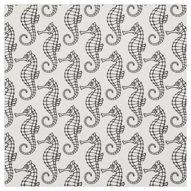 Seahorse Black Fabric (Swatch)