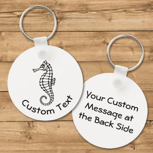 Seahorse Black Keychain