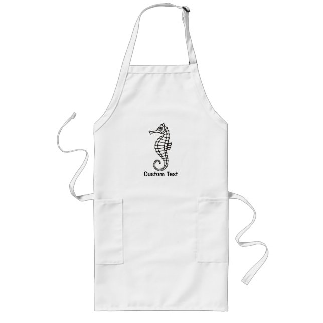Seahorse Black Long Apron (Front)