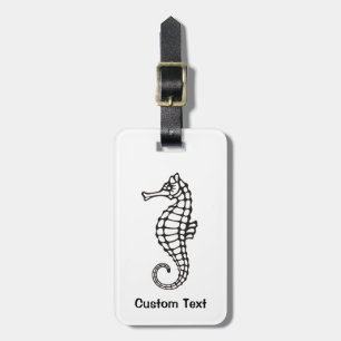 Seahorse Black Luggage Tag
