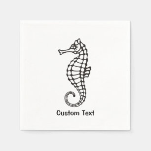 Seahorse Black Napkins