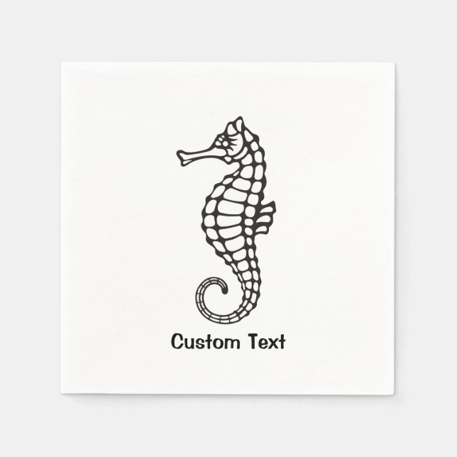 Seahorse Black Napkins (Front)