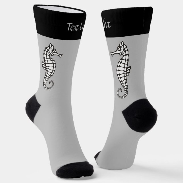 Seahorse Black Socks (Angled)
