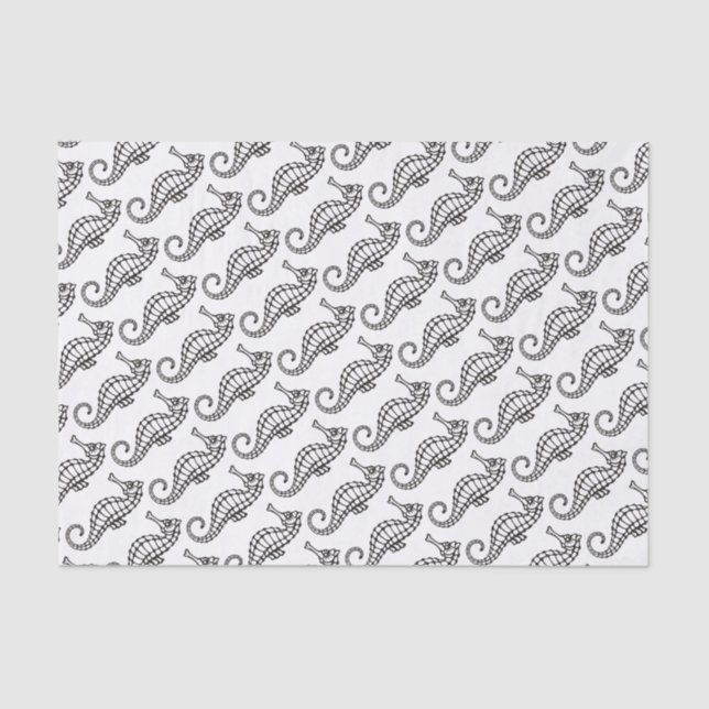 Seahorse Black Tissue Paper (Front)