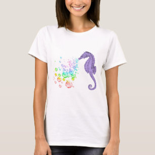 seahorse blowing rainbow bubbles T-Shirt