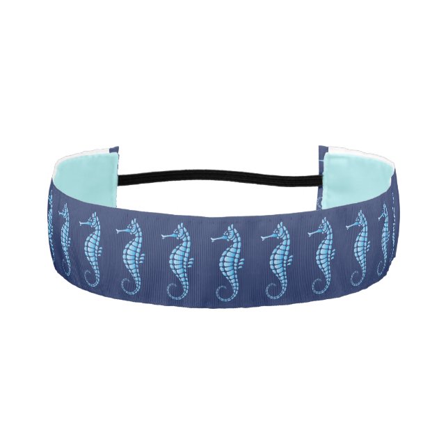 Seahorse Blue Athletic Headband (Front)