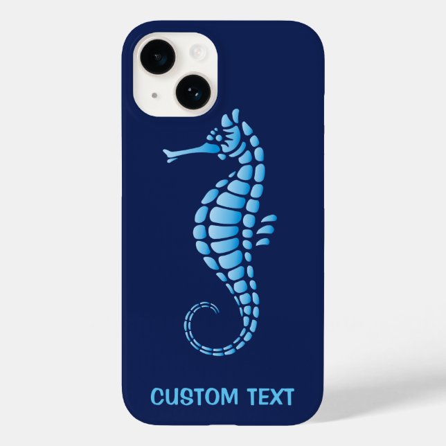 Seahorse Blue Case-Mate iPhone Case (Back)