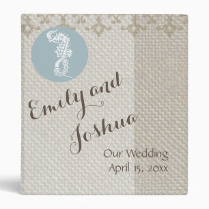 Seahorse Blue Classic Nautical Elegant Binder