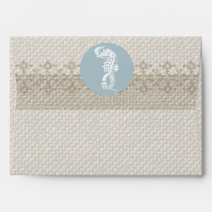 Seahorse Blue Classic Nautical Elegant Envelope