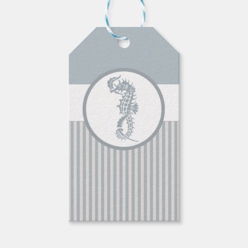 Seahorse Blue Classic Nautical Elegant Gift Tags