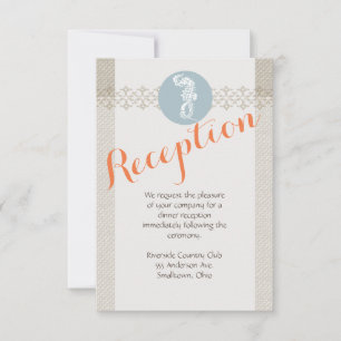 Seahorse Blue Classic Nautical Elegant Invitation